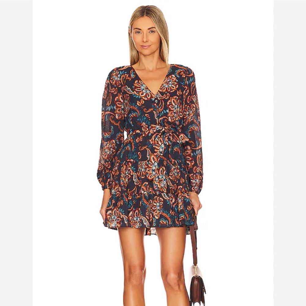 Minkpink Whilla Dress in Navy & Multi